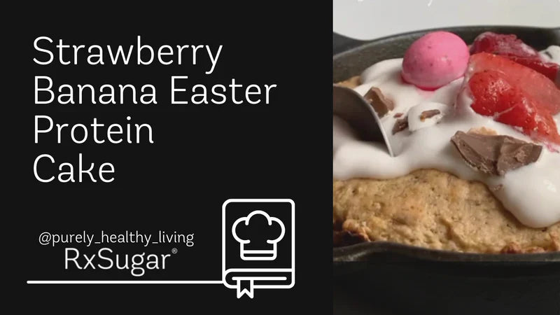 Strawberry Banana Easter Protein Cake by @purely_healthy_living on Instagram