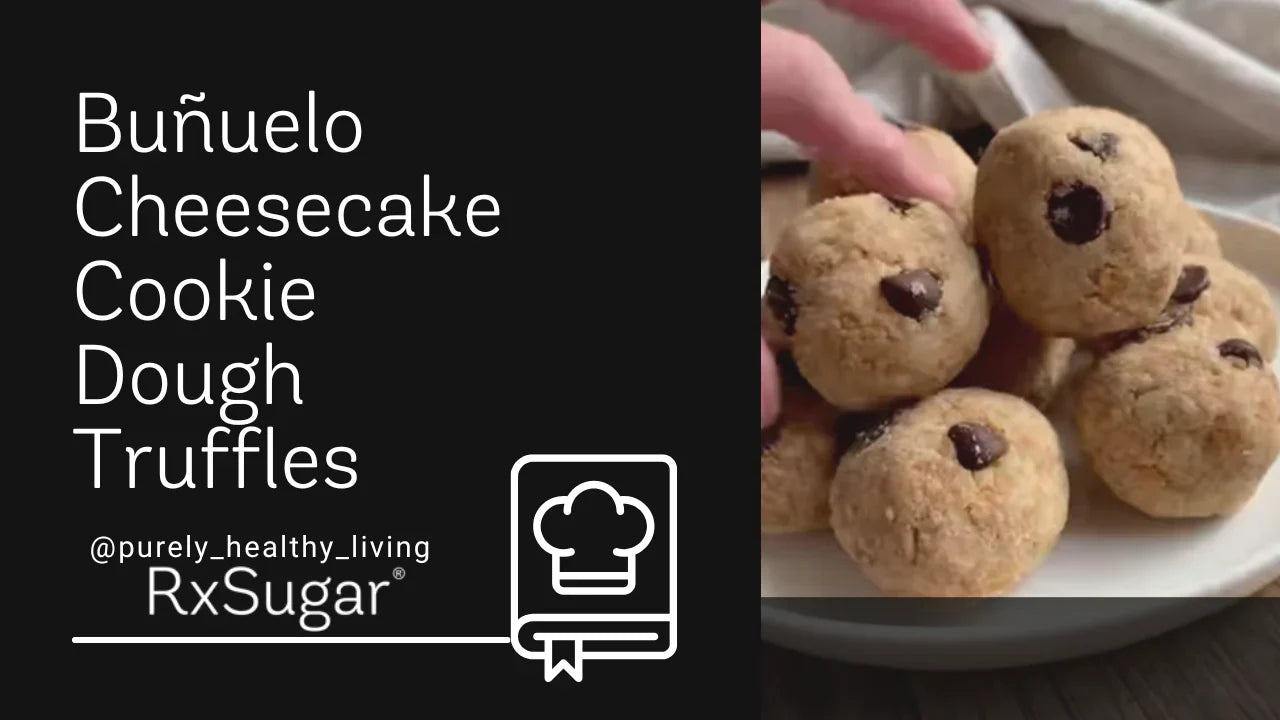 Buñuelo Cheesecake Cookie Dough Truffles by @purely_healthy_living on Instagram