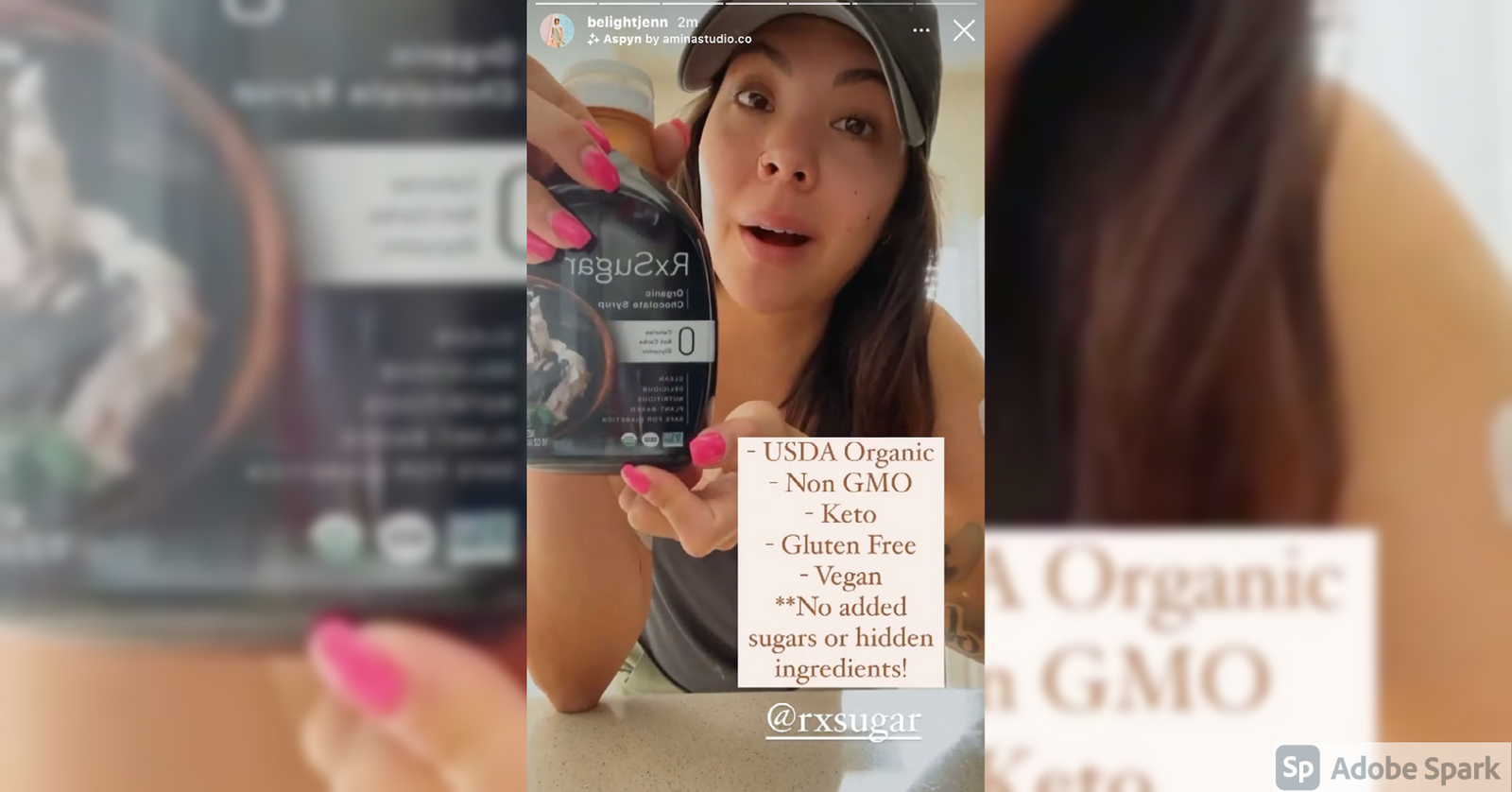 Be Light Jenn Trying RxSugar Organic Chocolate Syrup & Sugar Stick Pack