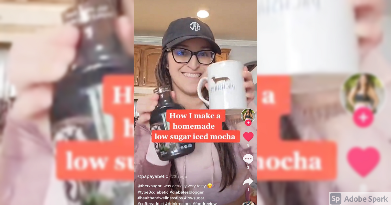 Papayabetic Using Her RxSugar Organic Chocolate Syrup In Her Iced Mocha Recipe