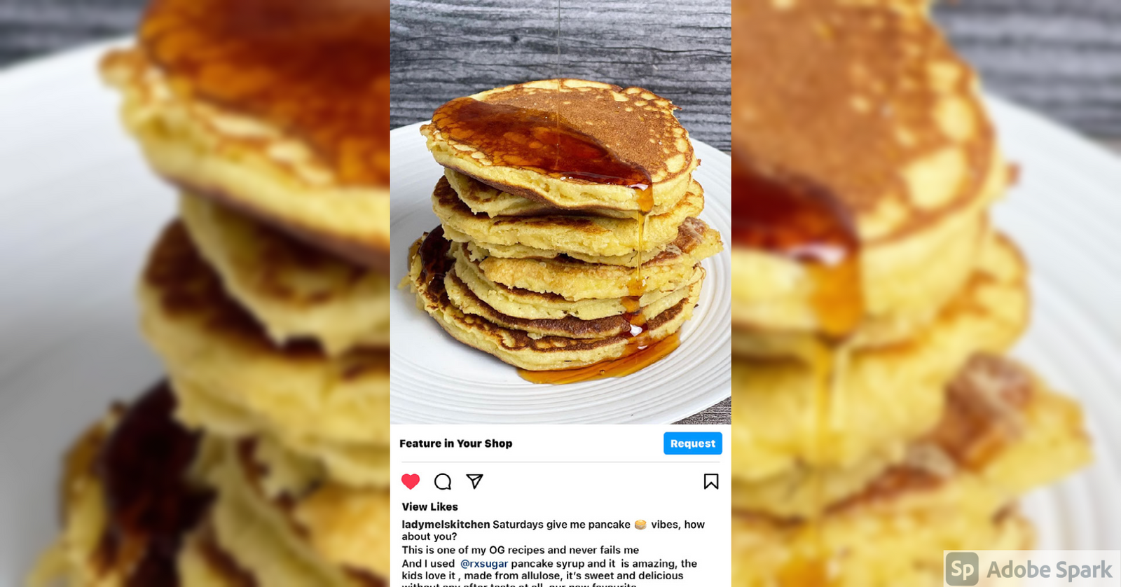 Ladymelskicthen Loving Her RxSugar Organic Pancake Syrup On Her Homemade Pancake Recipe