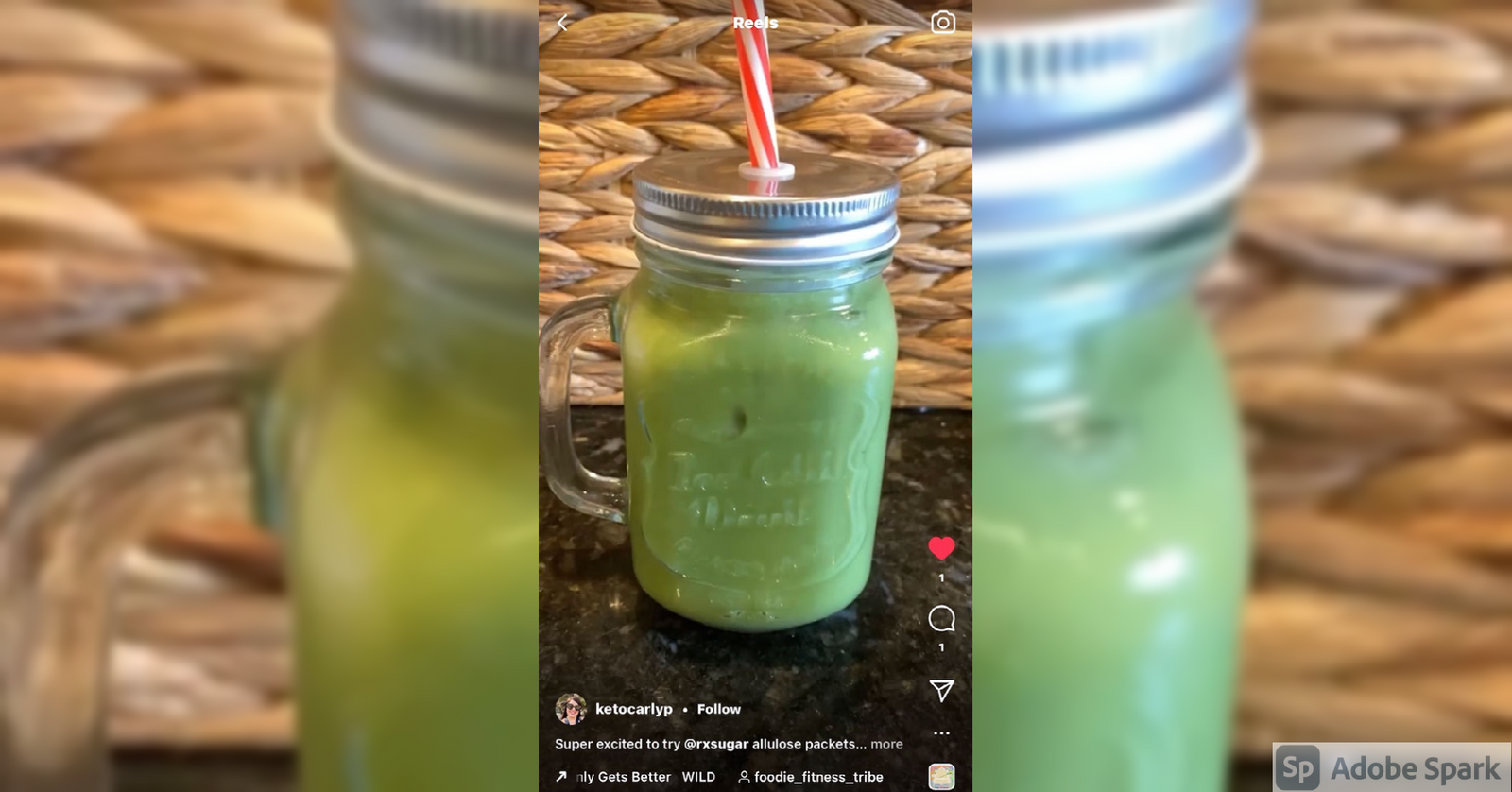 KetoCarlyP Loving Her Sugar Stick Pack In Her Matcha Latte