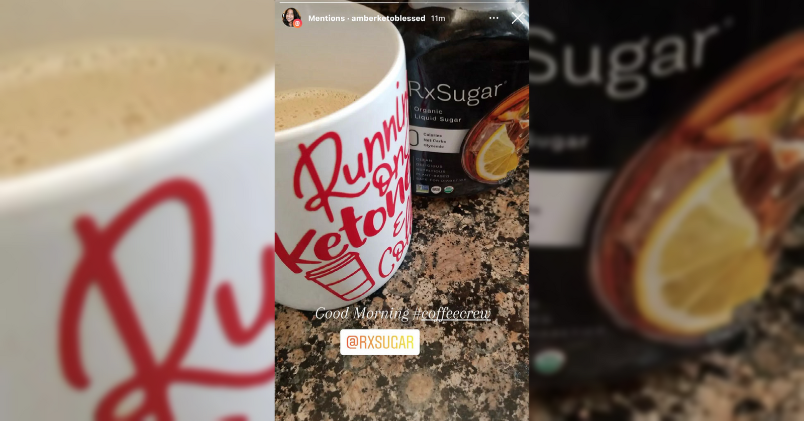 Amber Keto Blessed Loving Her RxSugar Liquid Syrup In Her Coffee