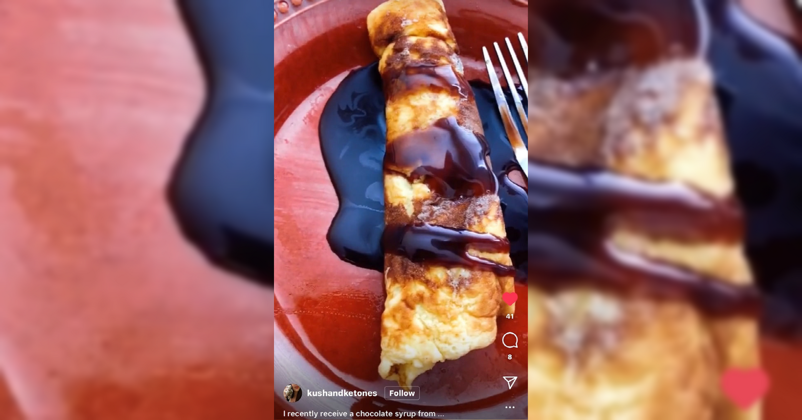 Kush And Ketones Making Her Chocolate Crepes Using RxSugar Organic Chocolate Syrup