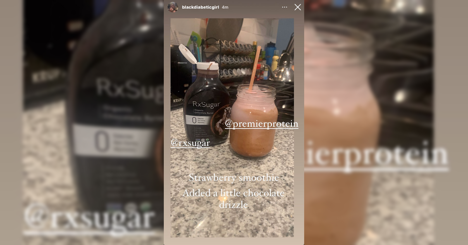Blackdiabeticgirl Using Her RxSugar Organic Chocolate Syrup In Her Protein Shake!