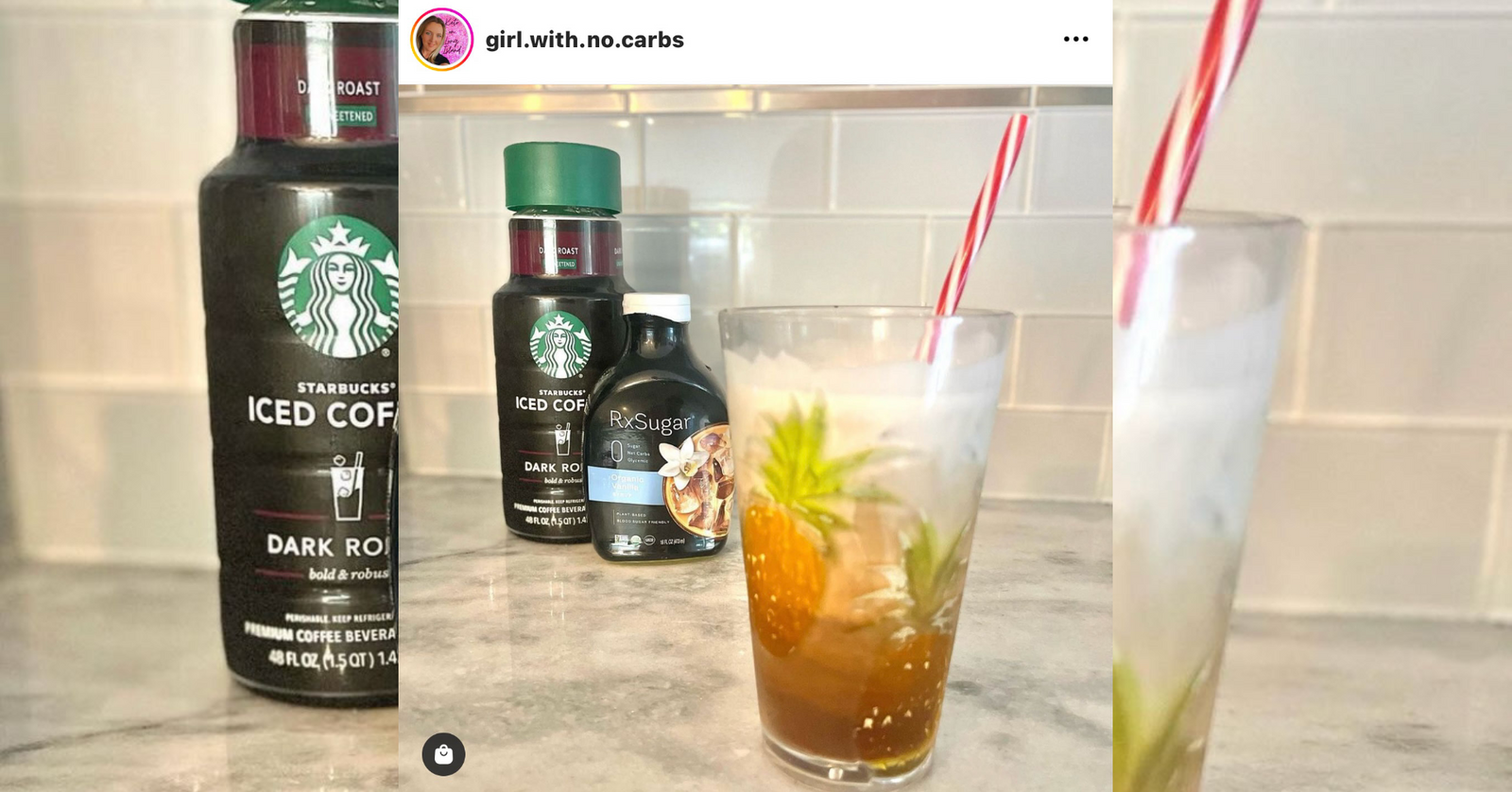 Girls With No Carbs Enjoying Her RxSugar Vanilla Syrup In Her Coffee