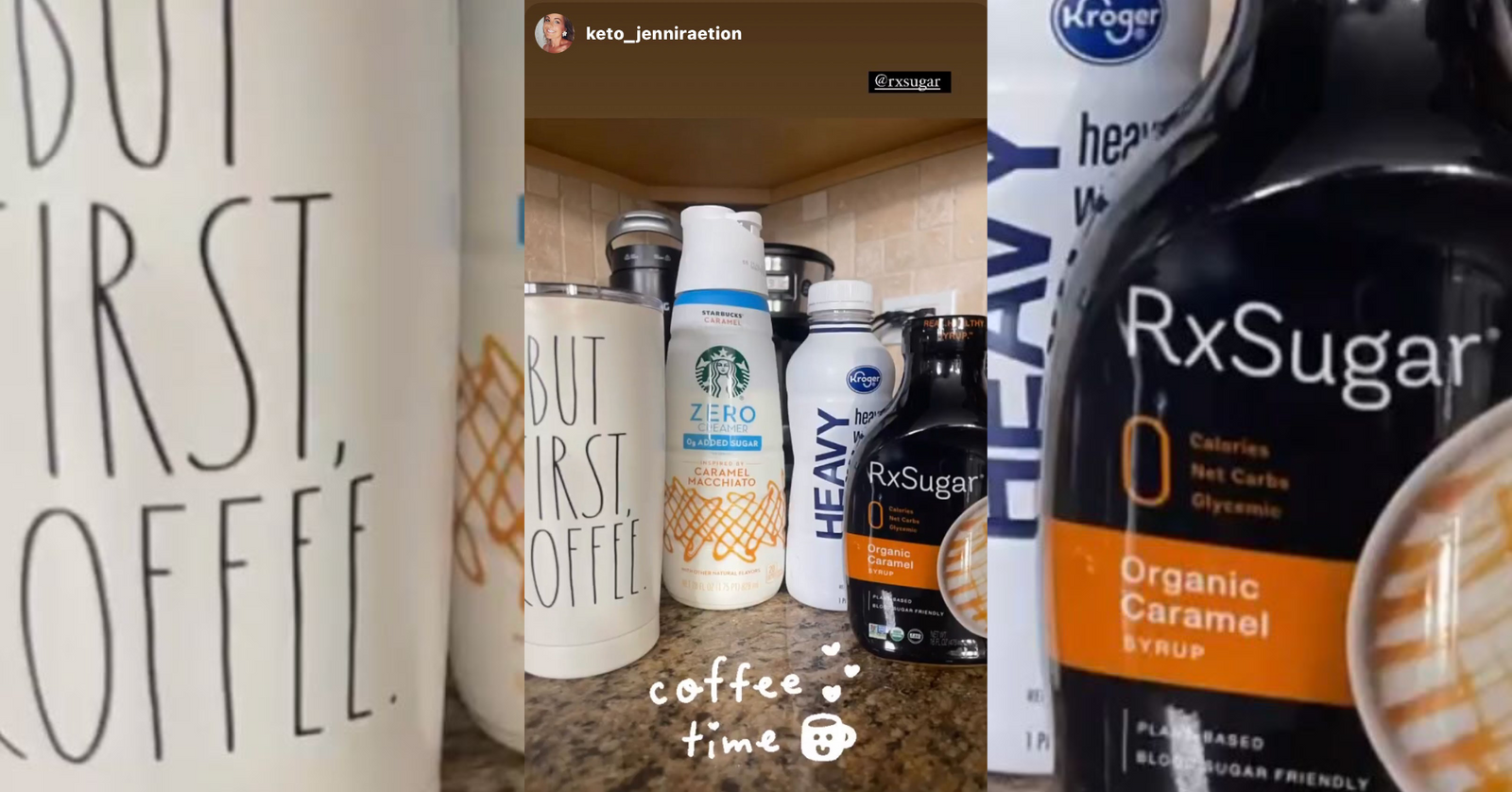 Keto Jenniraenation Using Her RxSugar Caramel Syrup In Her Coffee