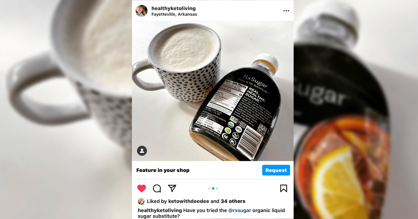 Healthy Keto Living Loving Her Organic Liquid Sugar In Her Latte