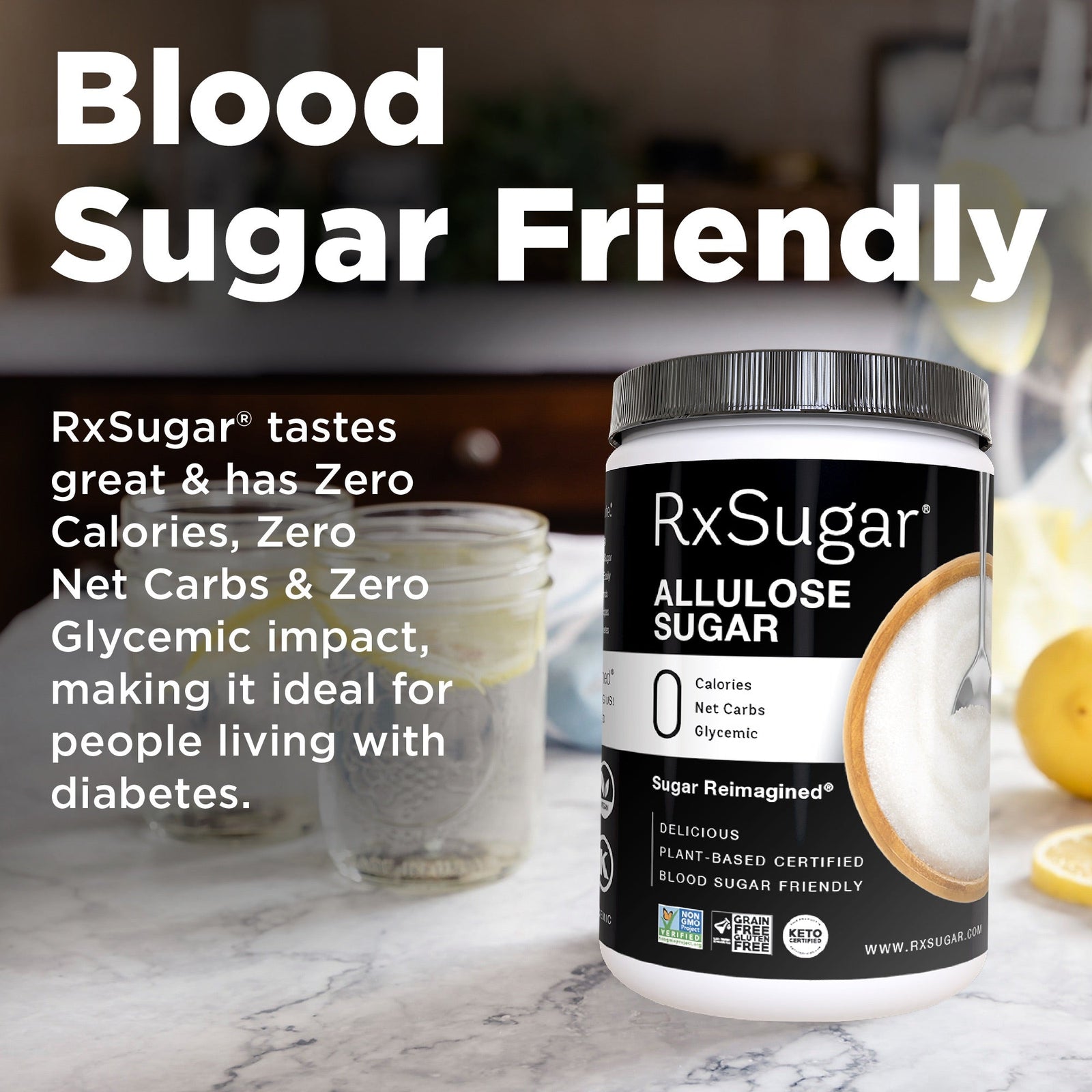 sugar★  RxSugar 1 lb Keto, Paleo, Natural Sugar, Non-GMO, 0 Calories