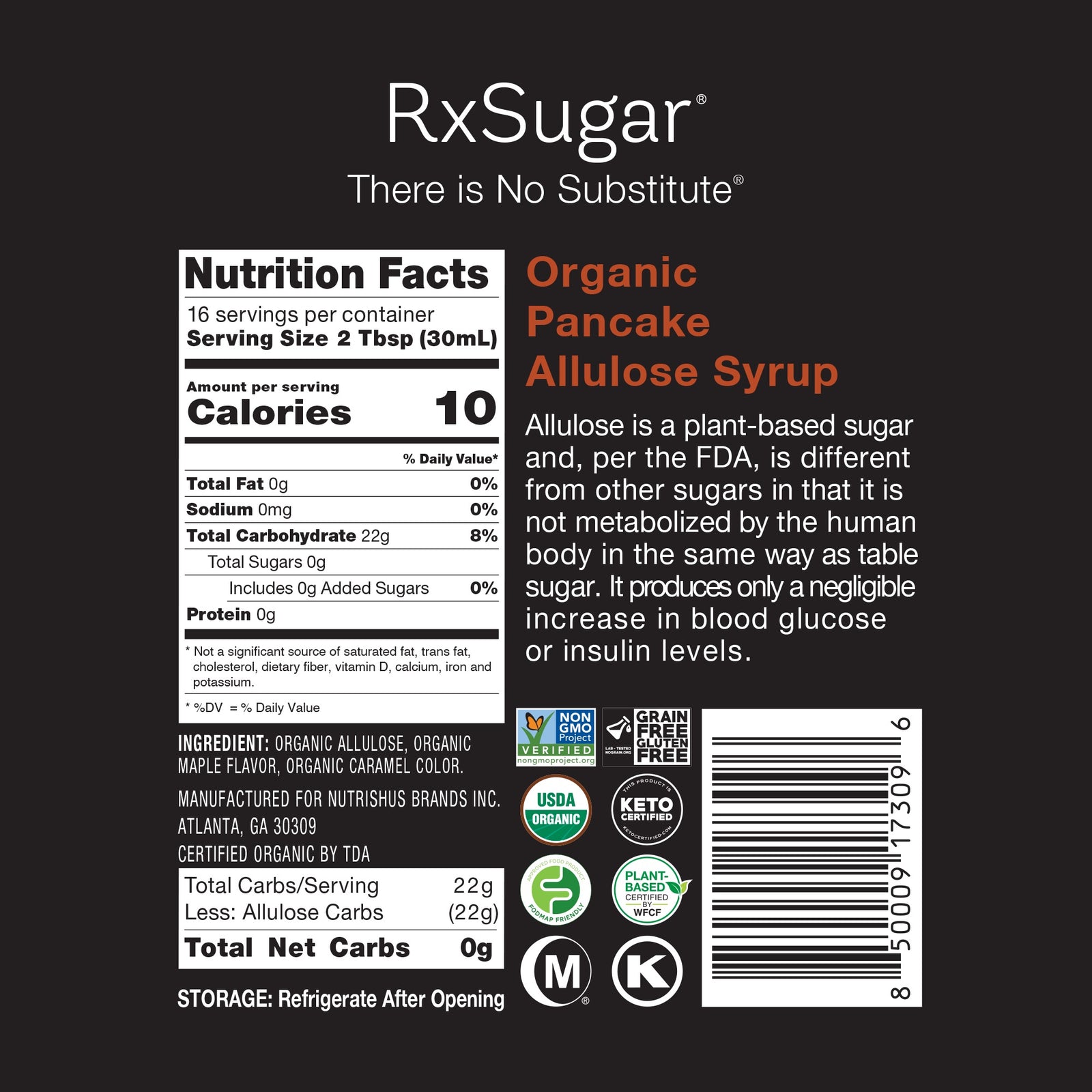 sugar★  Organic Pancake Syrup - RxSugar®