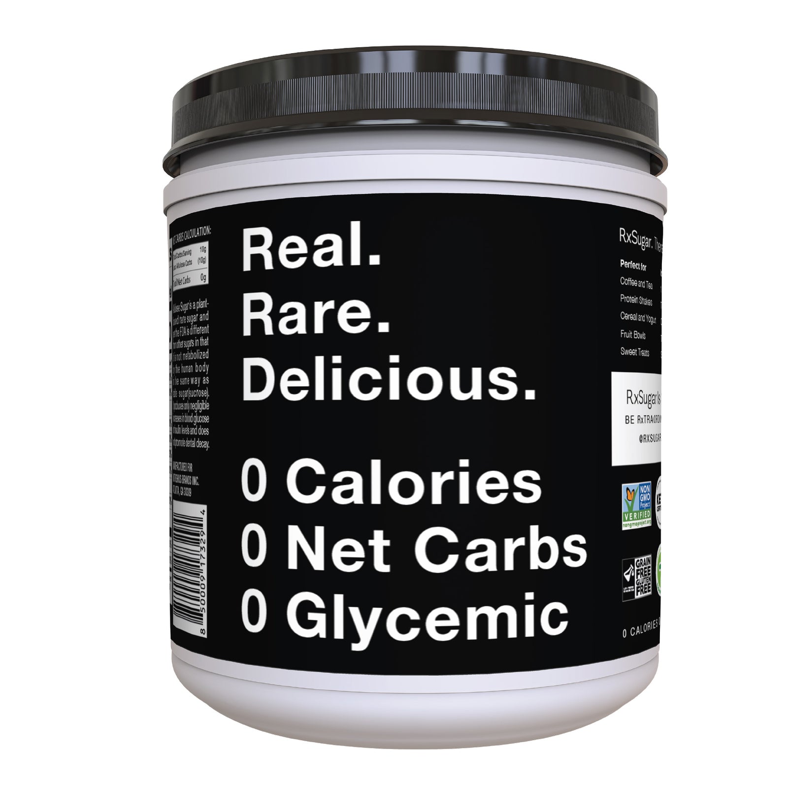 RxSugar Allulose Sugar 2 Pound Canister Front