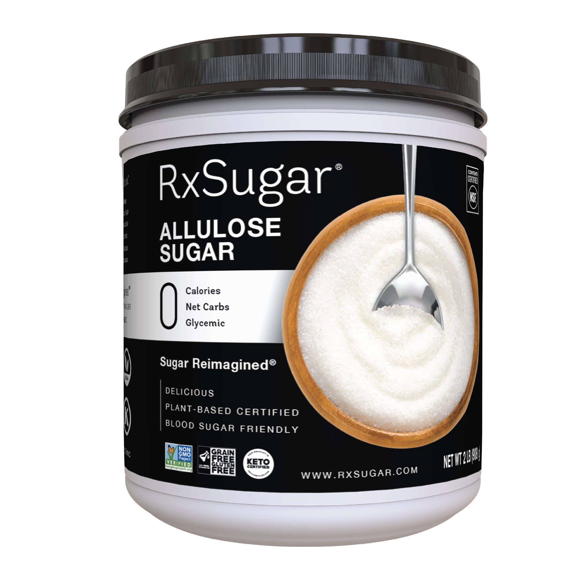 RxSugar 2 lb (32 oz.) Keto, Paleo, Allulose Sugar, Non-GMO